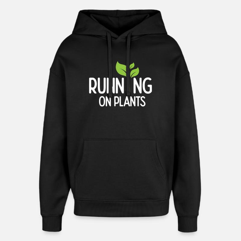 Courir sur les plantes - Sweat à capuche unisexe Stanley/Stella Oversized - noir