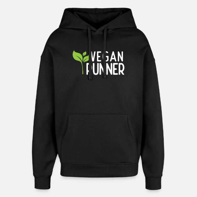 Coureur végétalien - Sweat à capuche unisexe Stanley/Stella Oversized - noir
