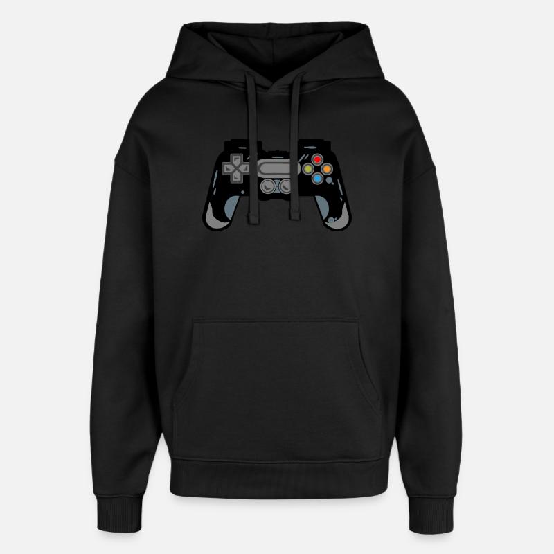 Silhouette de manette rétro - Sweat à capuche unisexe Stanley/Stella Oversized - noir