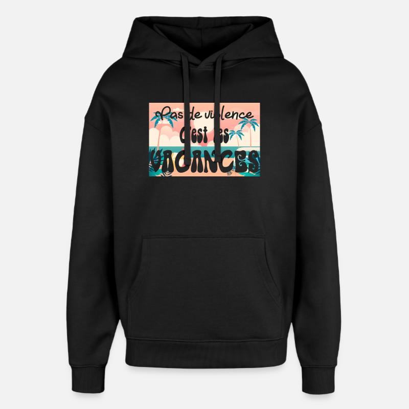VACANCES - Sweat à capuche unisexe Stanley/Stella Oversized - noir