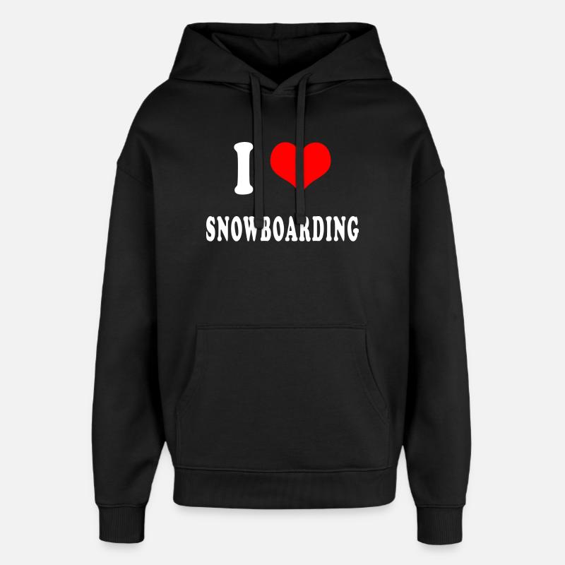Ich liebe Snowboarden - Oversized Unisex Hoodie von Stanley/Stella - Schwarz