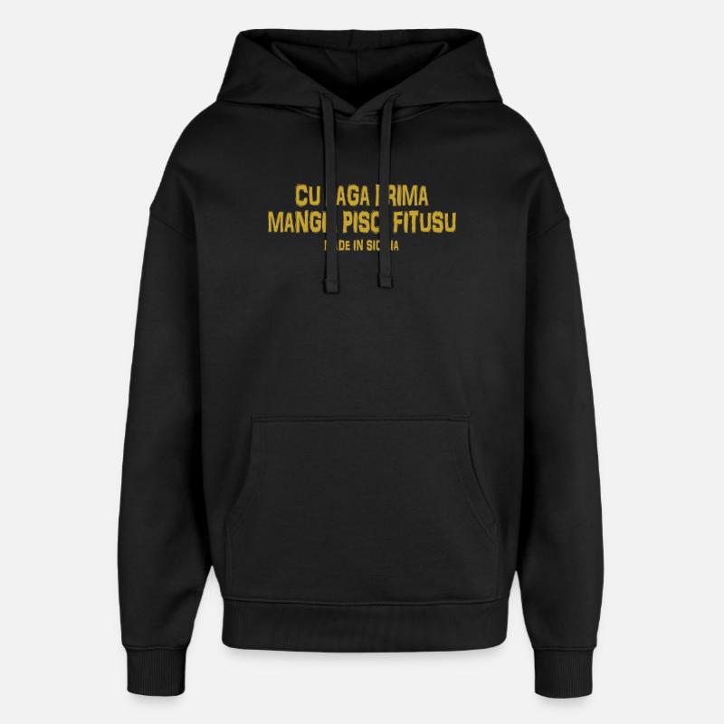 T-shirt Trinacria Sicile Proverbe sicilien - Sweat à capuche unisexe Stanley/Stella Oversized - noir
