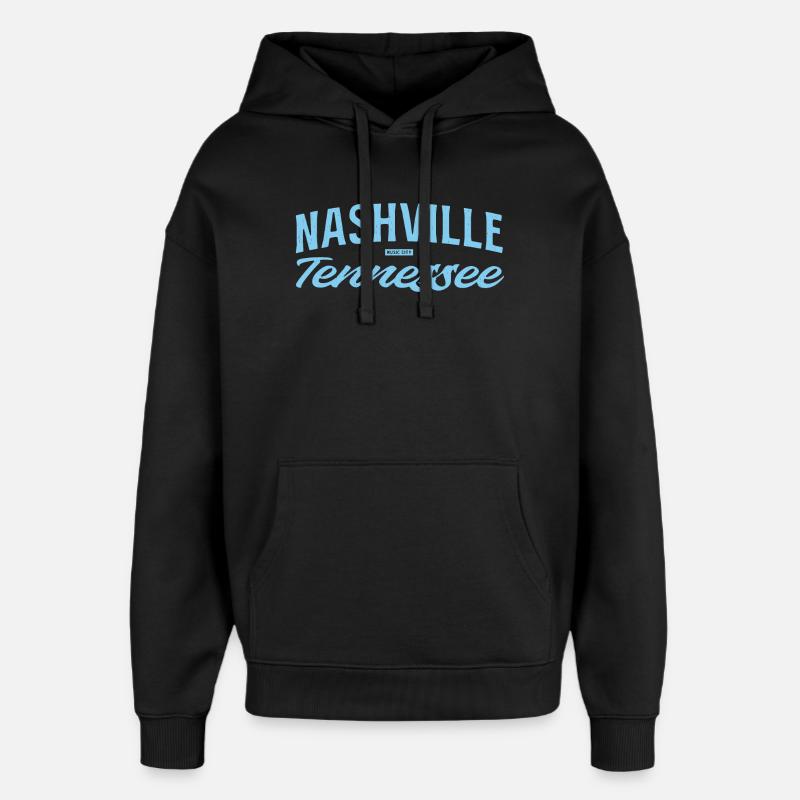 Nashville Script Blue - Sweat à capuche unisexe Stanley/Stella Oversized - noir