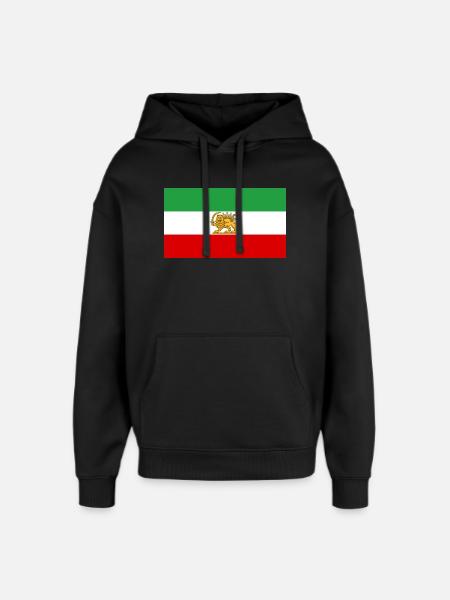 Lion and Sun Iran Flag - Oversized Unisex Hoodie by Stanley/Stella - black