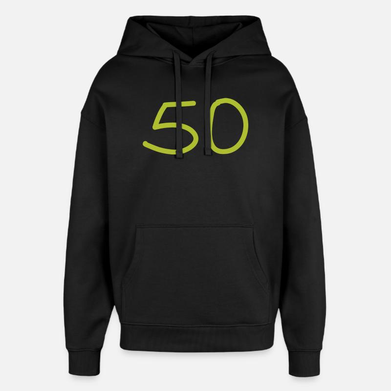 50e anniversaire cinquante numéro vert - Sweat à capuche unisexe Stanley/Stella Oversized - noir