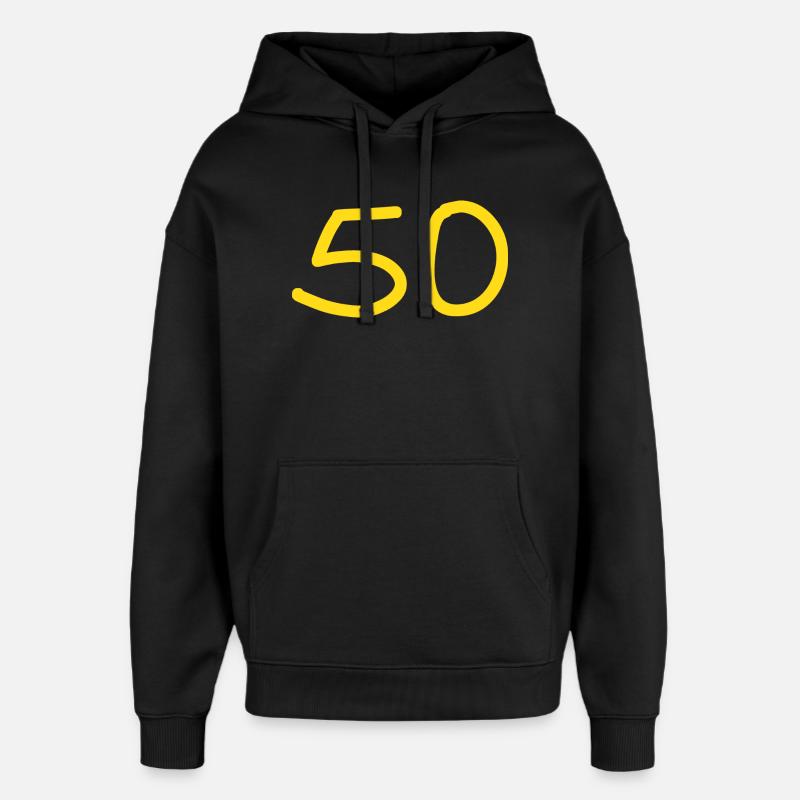 50e anniversaire cinquante numéro jaune - Sweat à capuche unisexe Stanley/Stella Oversized - noir