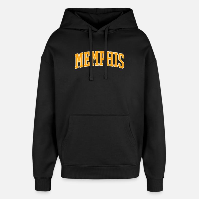 Memphis Varsity Orange - Oversized Unisex Hoodie by Stanley/Stella - black