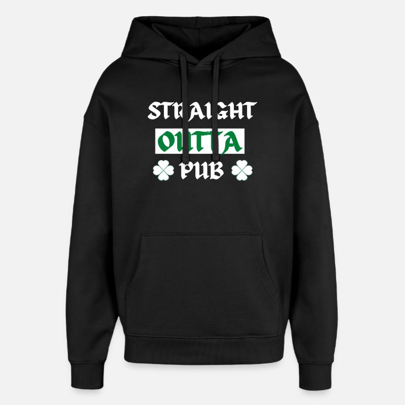 T-shirt Pub Night Shamrock - Sweat à capuche unisexe Stanley/Stella Oversized - noir
