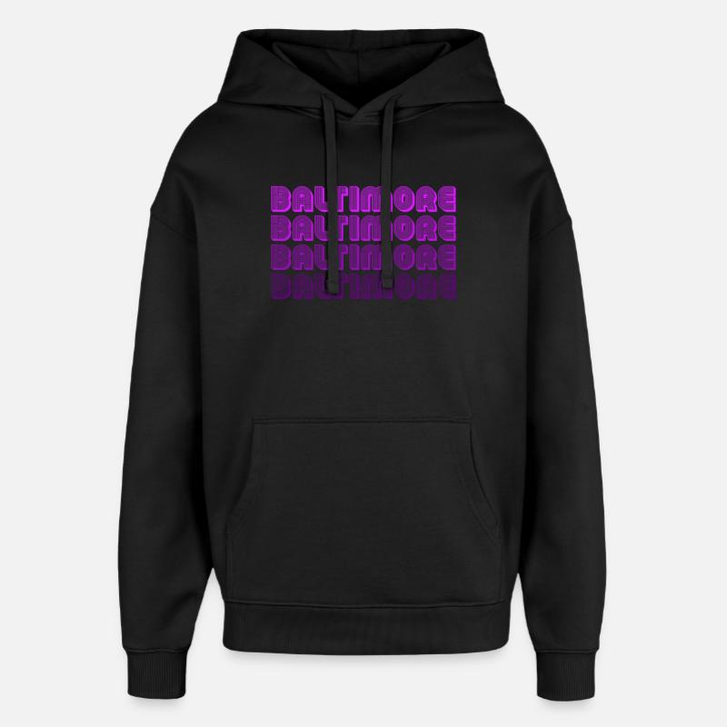 Grille néon de Baltimore - Sweat à capuche unisexe Stanley/Stella Oversized - noir