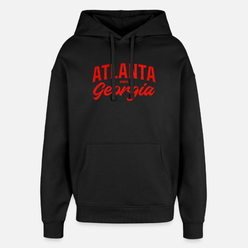 Logo d’écriture d’Atlanta Georgia - Sweat à capuche unisexe Stanley/Stella Oversized - noir