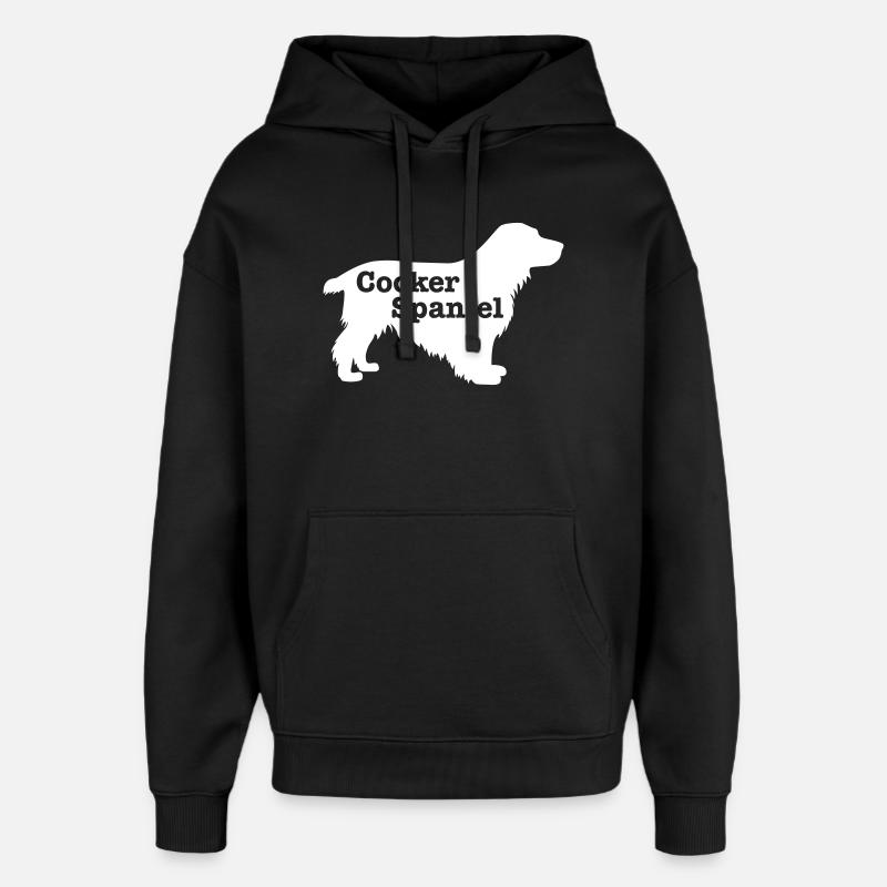 Cocker Spaniel - Sweat à capuche unisexe Stanley/Stella Oversized - noir