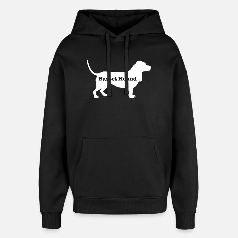 Basset Hound - Sweat à capuche unisexe Stanley/Stella Oversized - noir