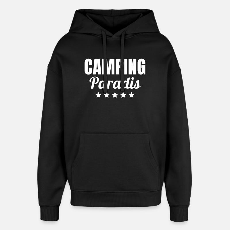 camping, camping car, camping paradis - Sweat à capuche unisexe Stanley/Stella Oversized - noir