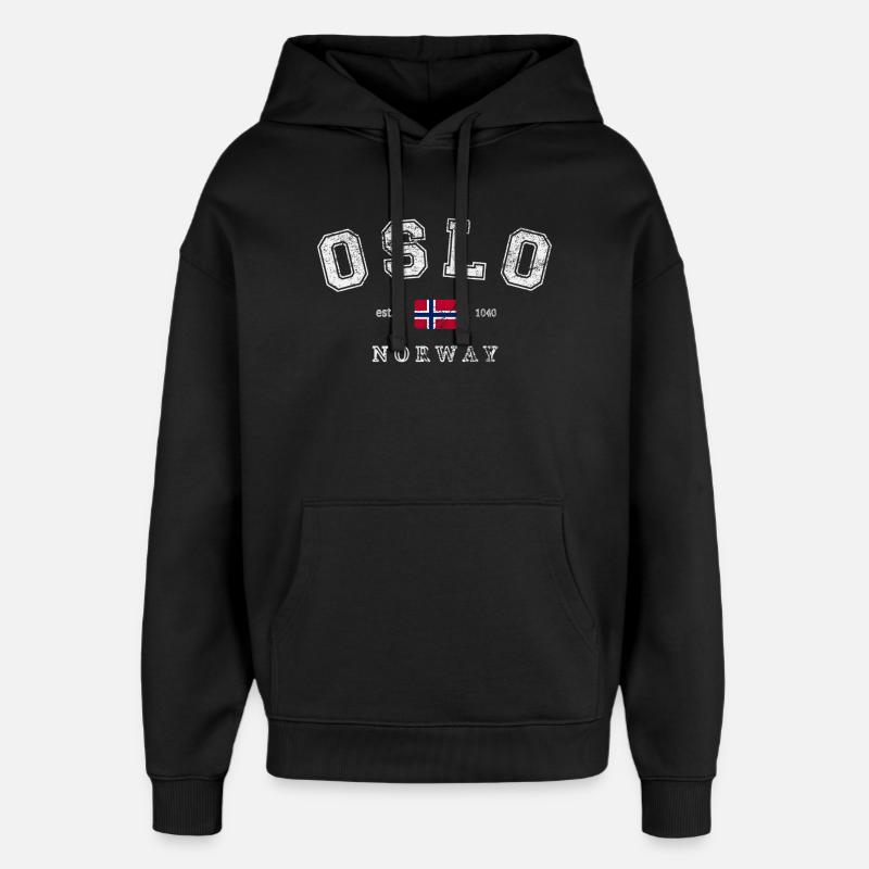 Oslo Norvège - Sweat à capuche unisexe Stanley/Stella Oversized - noir