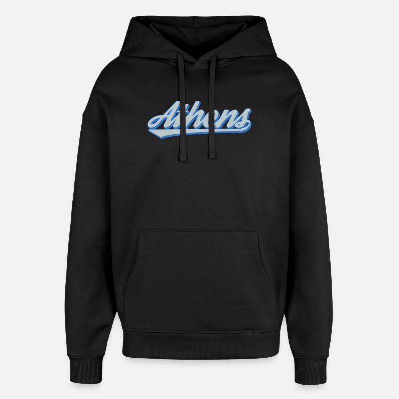 Athens Script Retro - Oversized Unisex Hoodie von Stanley/Stella - Schwarz
