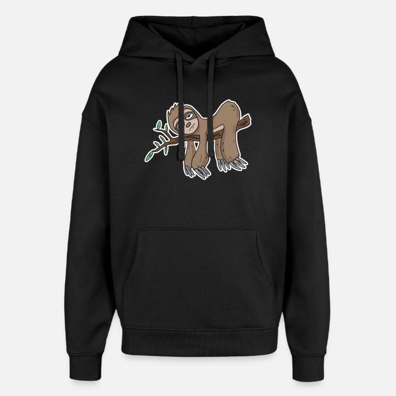 Faultier - Oversized Unisex Hoodie von Stanley/Stella - Schwarz