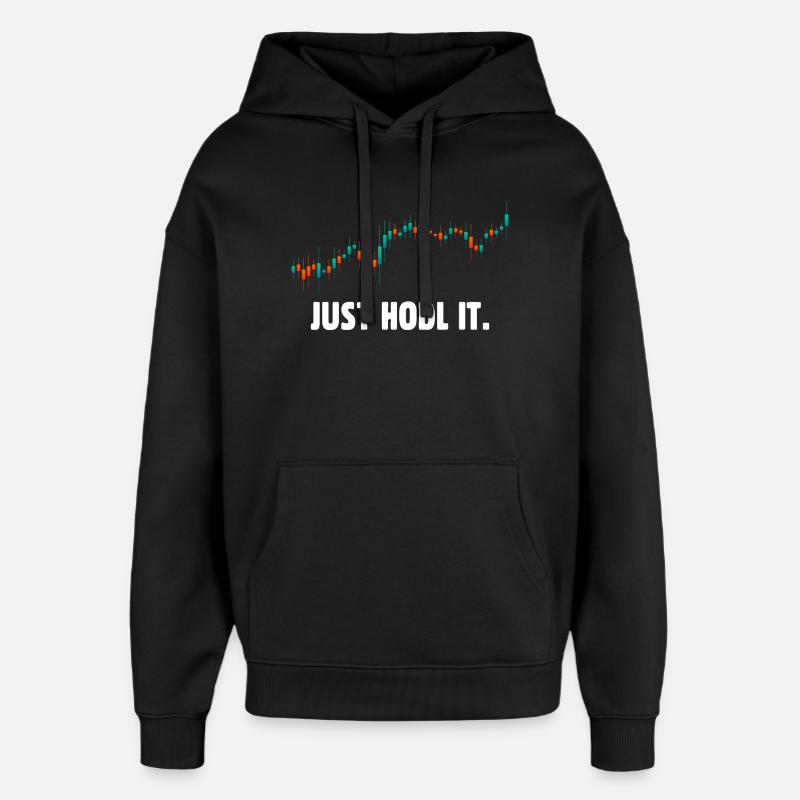 Just hold it bitcoin - Sweat à capuche unisexe Stanley/Stella Oversized - noir