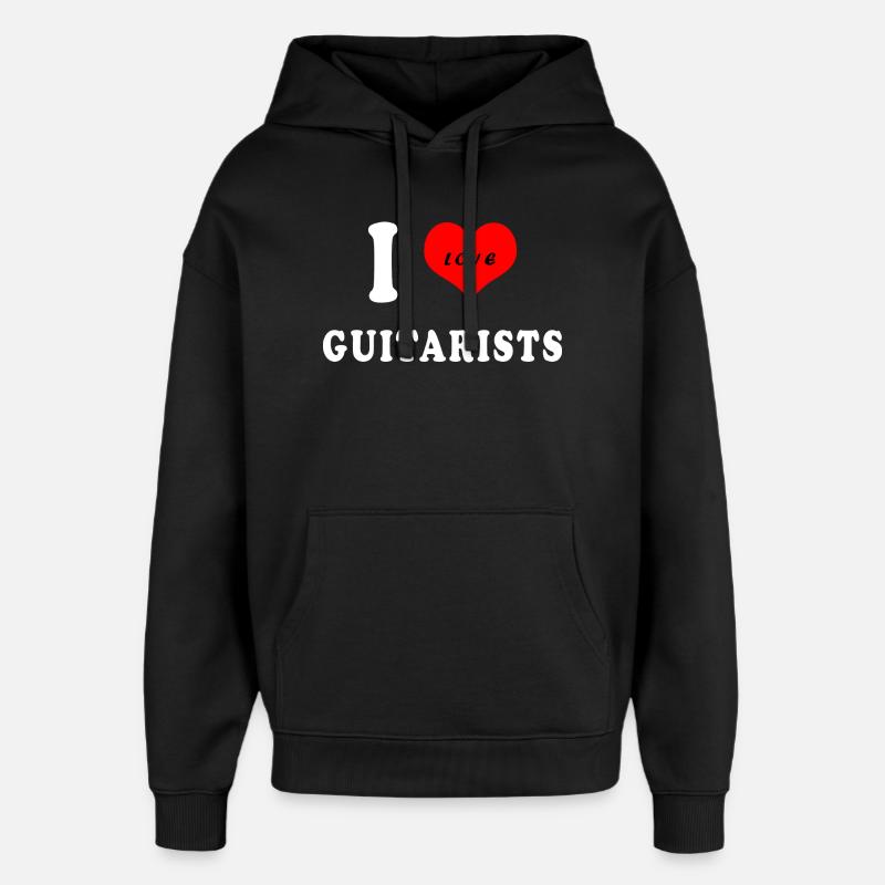 J'adore les guitaristes - Sweat à capuche unisexe Stanley/Stella Oversized - noir