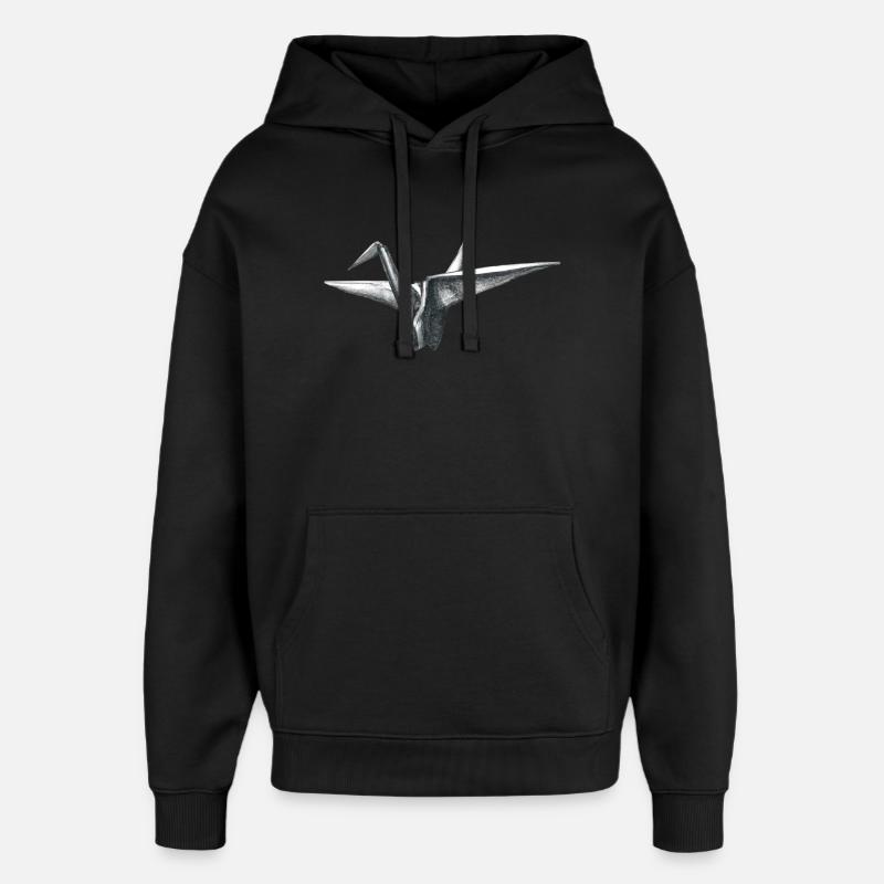 Origami Vogel Grau - Oversized Unisex Hoodie von Stanley/Stella - Schwarz