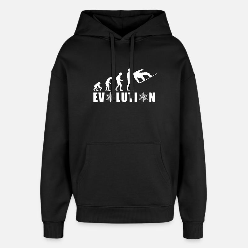 EVOLUTION SNOWBOARD Schnee Winter Geschenk - Oversized Unisex Hoodie von Stanley/Stella - Schwarz