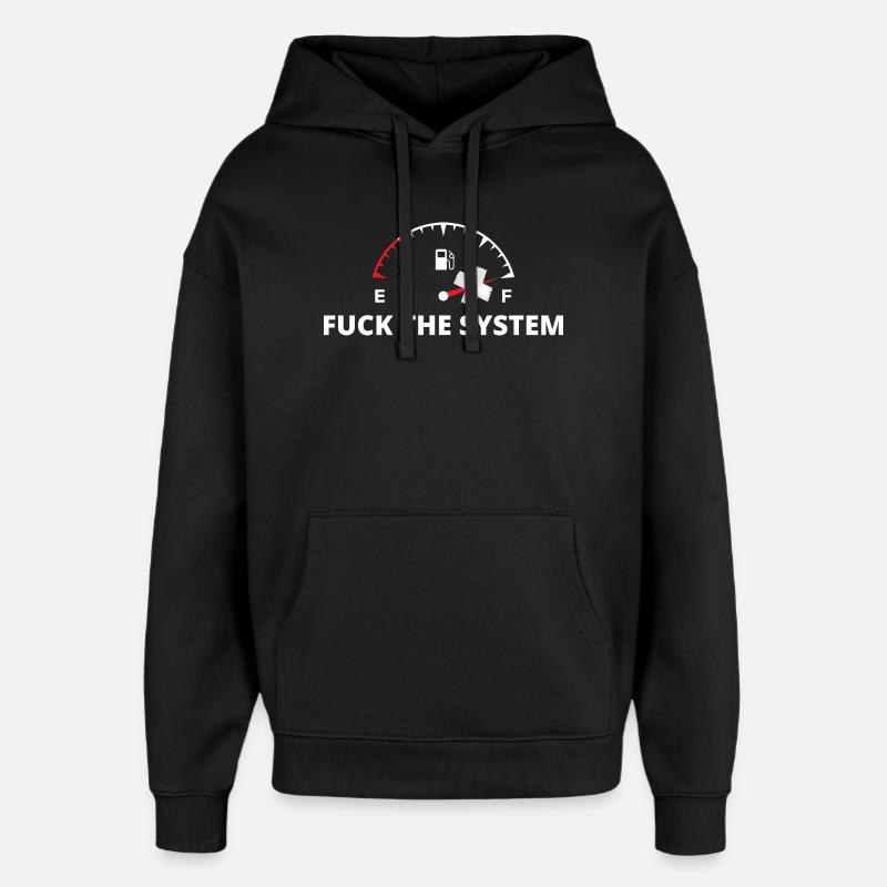 Impression anti-système de la jauge rebelle - Sweat à capuche unisexe Stanley/Stella Oversized - noir