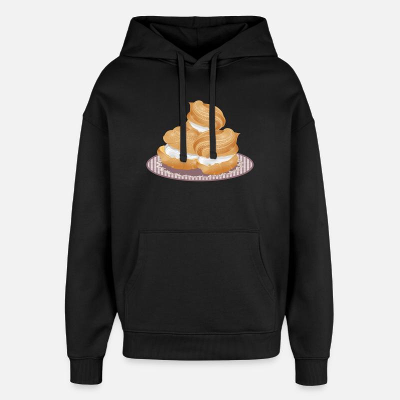 Illustration von drei gefüllten Windbeutel - Oversized Unisex Hoodie von Stanley/Stella - Schwarz
