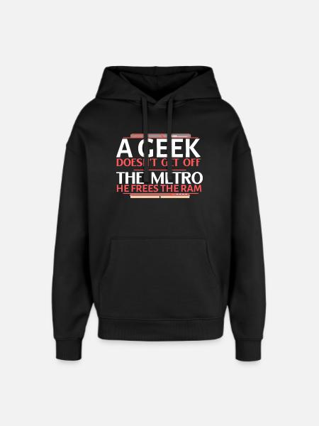 Geek Ram Freeing the Metro - Oversized Unisex Hoodie by Stanley/Stella - black