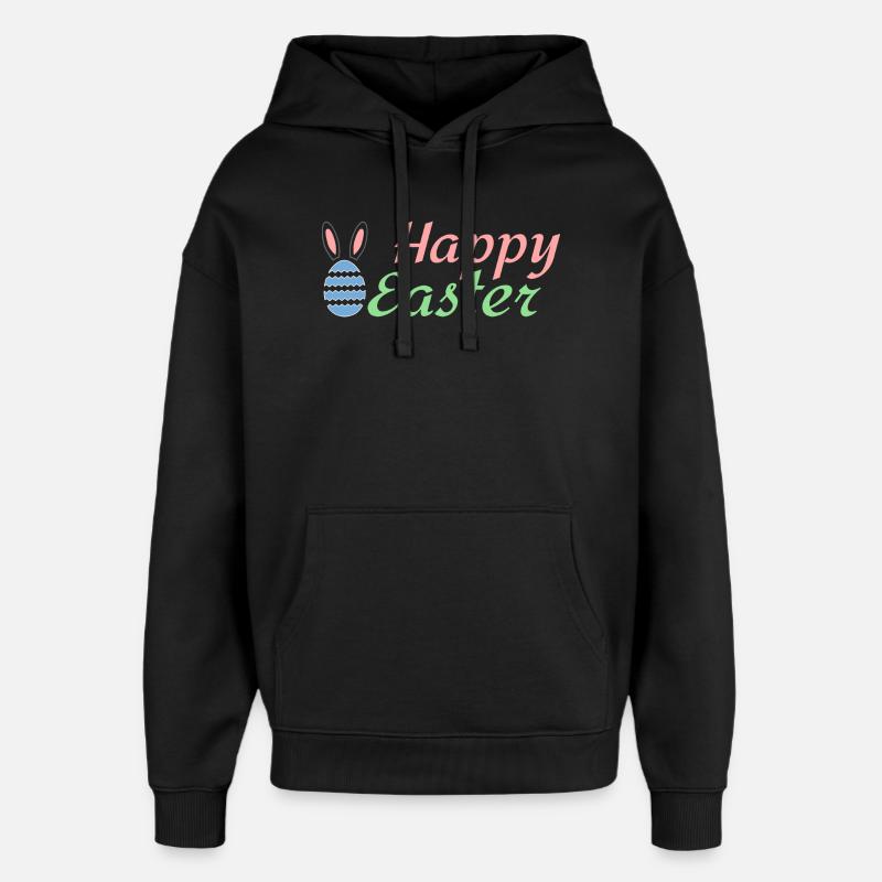 Happy Easter - Sweat à capuche unisexe Stanley/Stella Oversized - noir