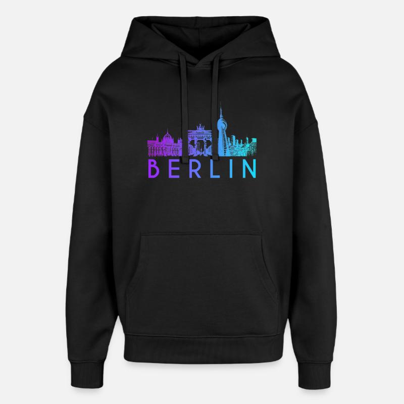 Horizon de Berlin - Sweat à capuche unisexe Stanley/Stella Oversized - noir