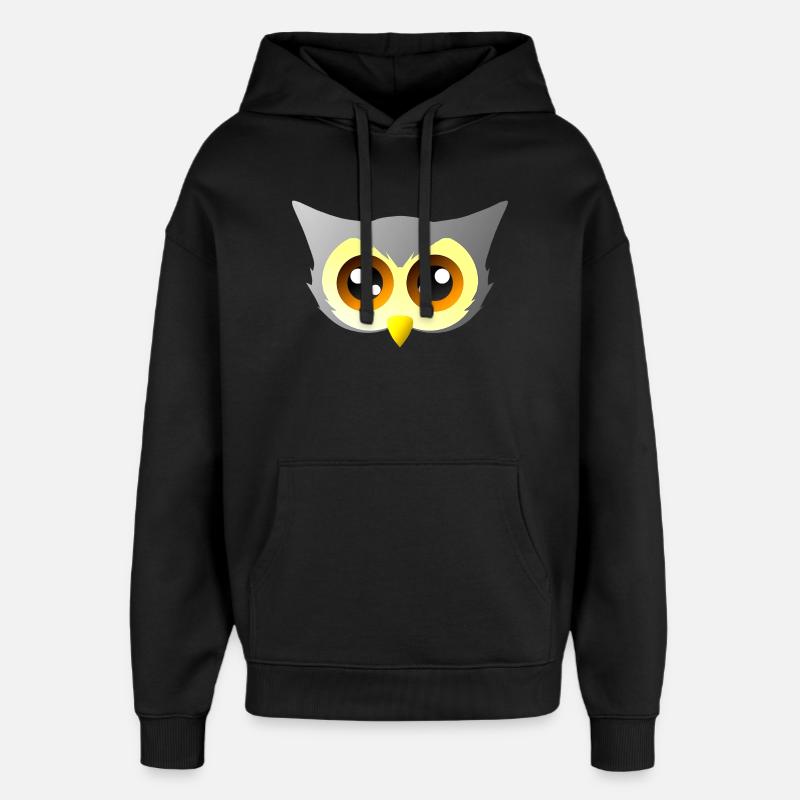 vögel closing, süßes eulengesicht - Oversized Unisex Hoodie von Stanley/Stella - Schwarz