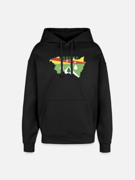 Kort over Vogeserne og dets våbenskjold - Hættetrøje unisex Stanley/Stella Oversized - sort