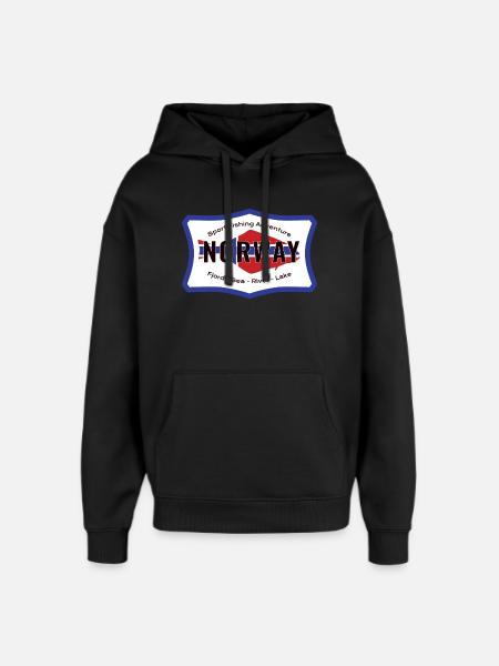 Norway Sport Fishing Adventure Halibut - Oversized Unisex Hoodie by Stanley/Stella - black