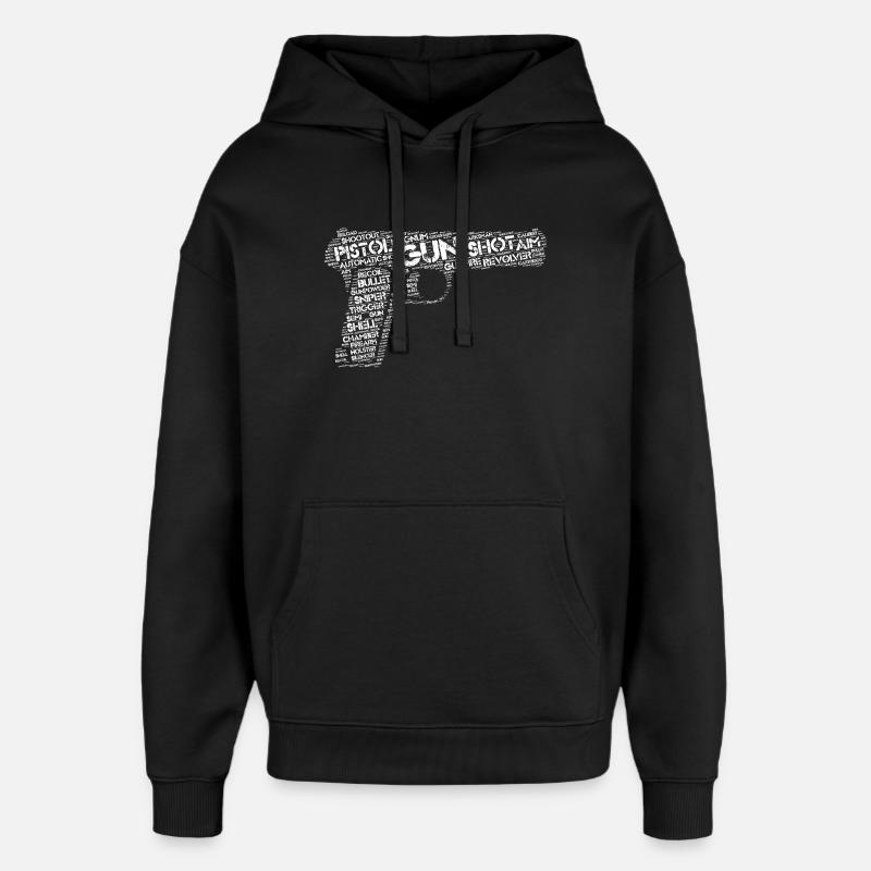 Pistolet pistolet - Sweat à capuche unisexe Stanley/Stella Oversized - noir