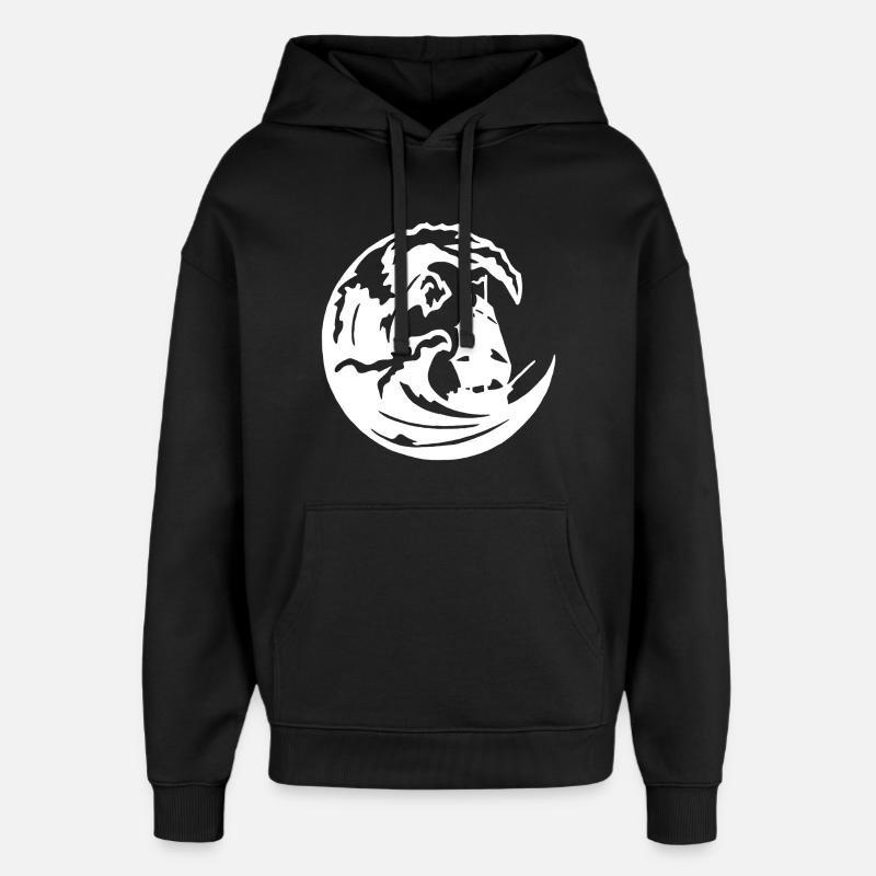La grande vague blanche - Sweat à capuche unisexe Stanley/Stella Oversized - noir