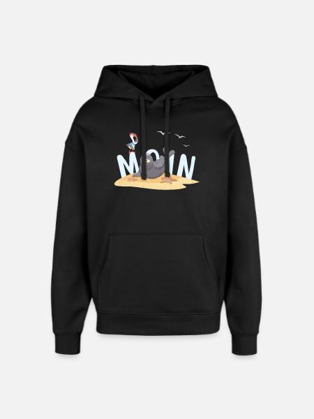 Moin Robbe Möwe Strand - Oversized Unisex Hoodie von Stanley/Stella - Schwarz