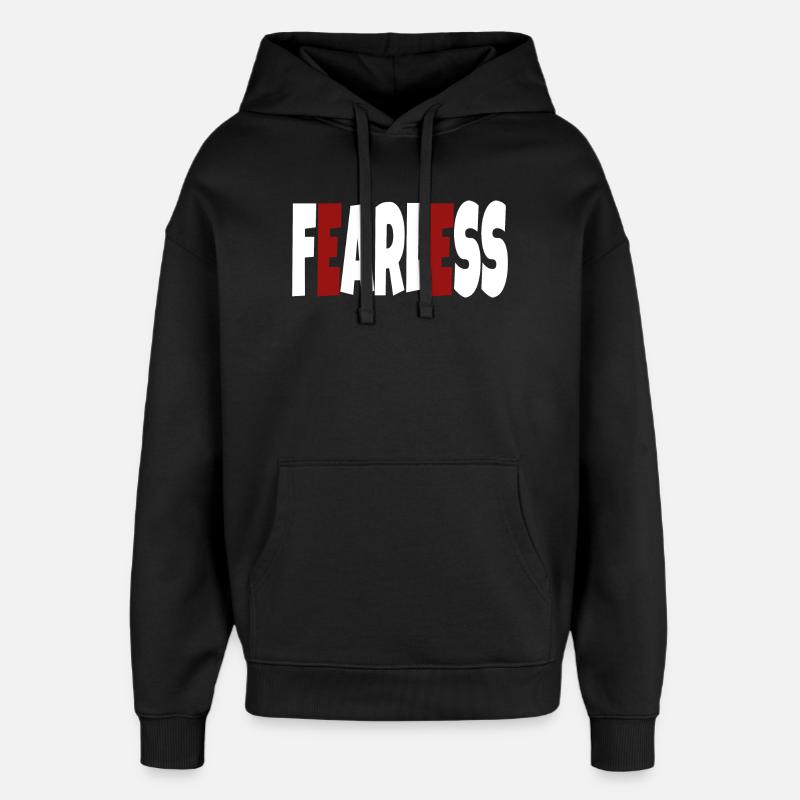 Furchtlos - einfacher Text - Oversized Unisex Hoodie von Stanley/Stella - Schwarz