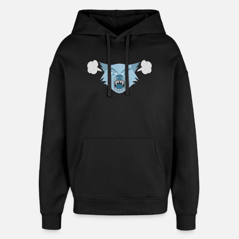Wütender Wolf - Oversized Unisex Hoodie von Stanley/Stella - Schwarz