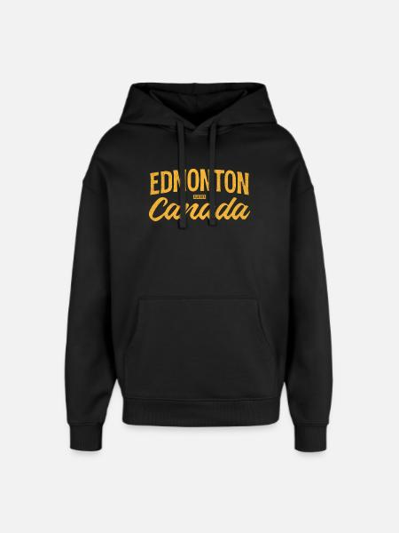 Edmonton Alberta Canada – Retro Lettering - Oversized Unisex Hoodie by Stanley/Stella - black