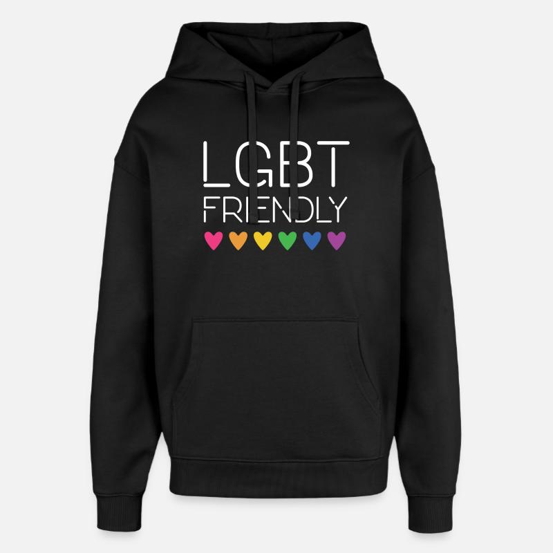 LGBT amical - Sweat à capuche unisexe Stanley/Stella Oversized - noir