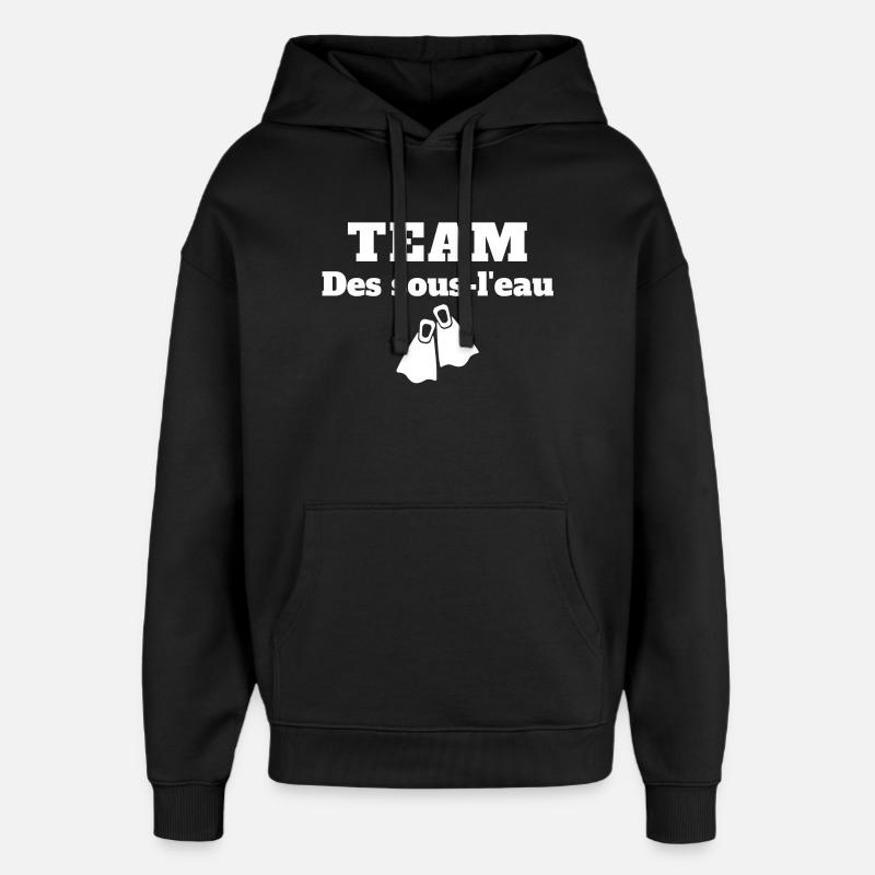 plongeur, plongée sous-marine, palmes - Sweat à capuche unisexe Stanley/Stella Oversized - noir