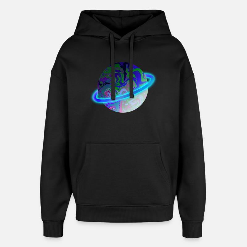 Bleu brillant - Sweat à capuche unisexe Stanley/Stella Oversized - noir