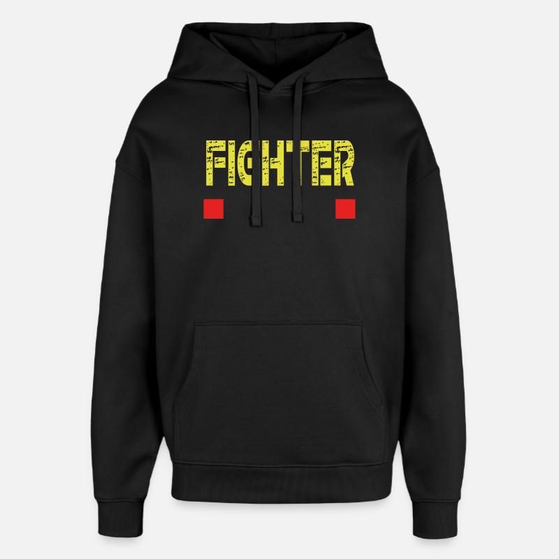 Base de texte FIGHTER - Sweat à capuche unisexe Stanley/Stella Oversized - noir