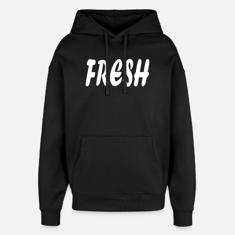 Texte simple frais - Sweat à capuche unisexe Stanley/Stella Oversized - noir