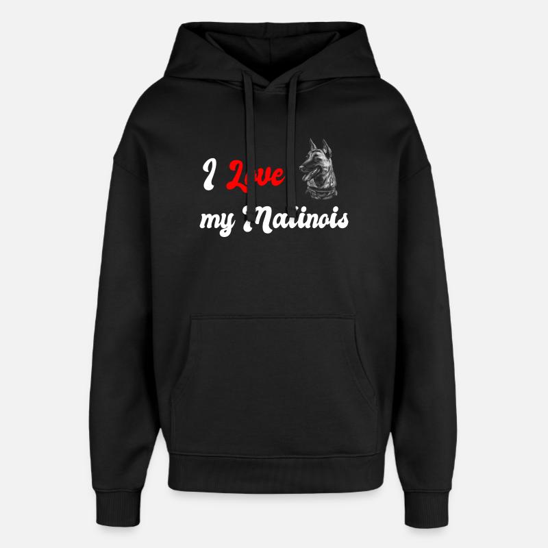 J'adore mon Malinois - Sweat à capuche unisexe Stanley/Stella Oversized - noir