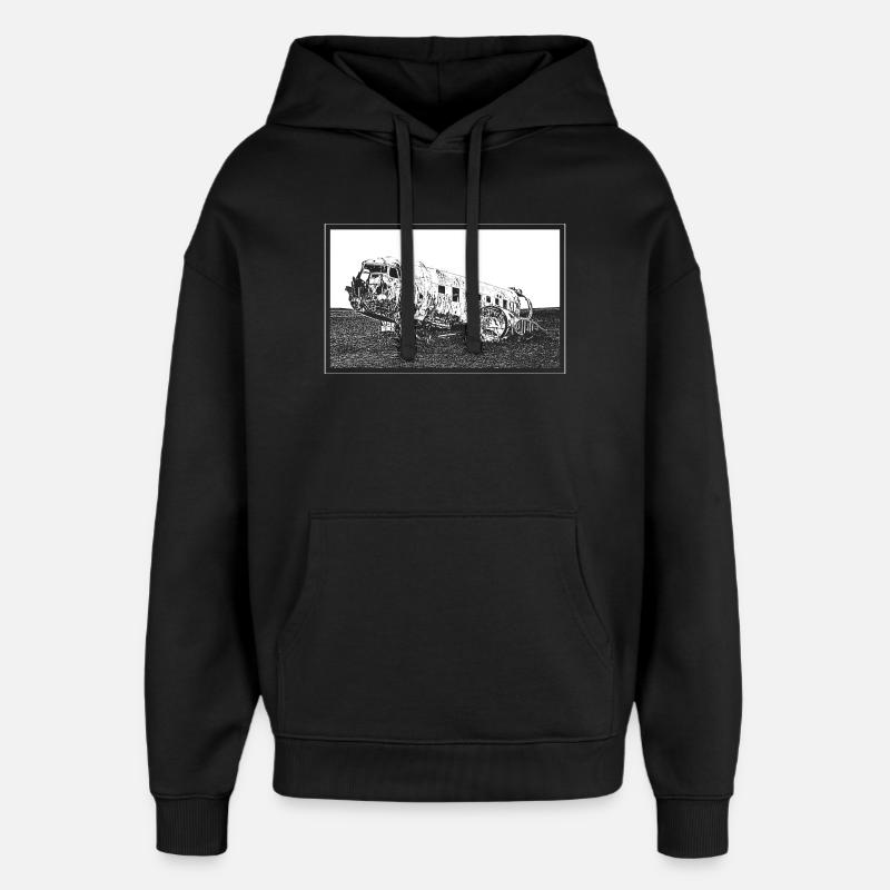 L'épave d'avion - Sweat à capuche unisexe Stanley/Stella Oversized - noir