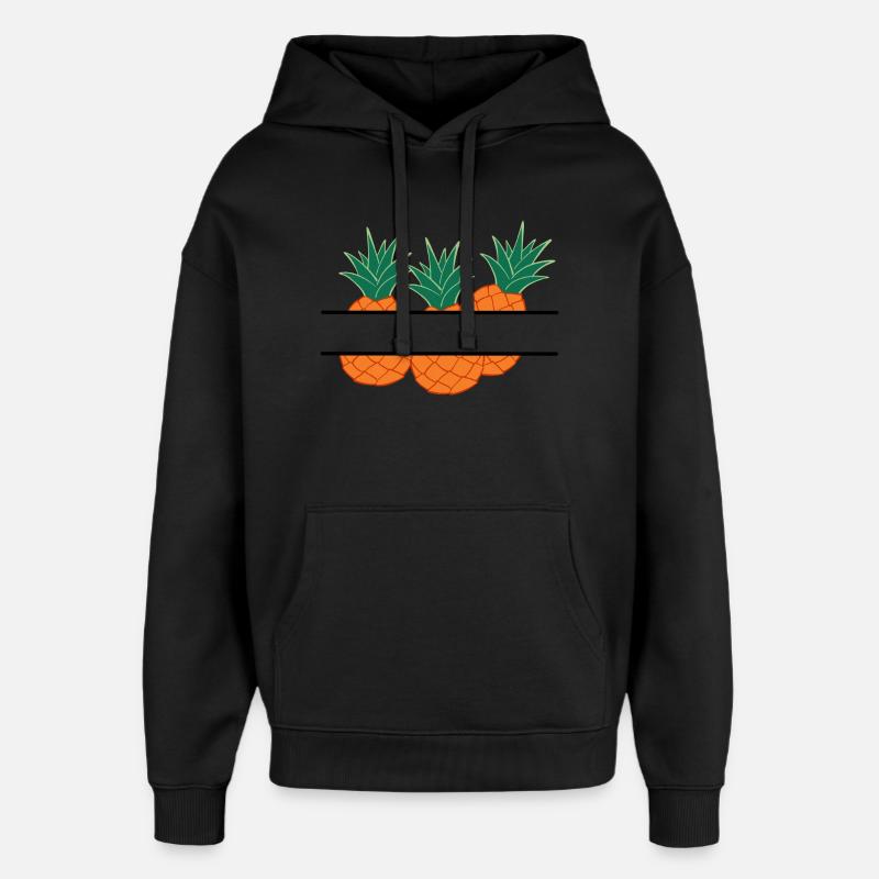 Anananas bannière orange ananas - Sweat à capuche unisexe Stanley/Stella Oversized - noir