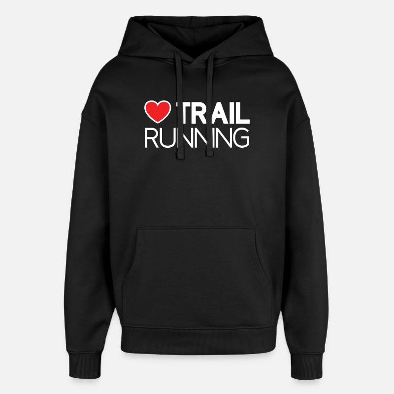 J’adore le trail running - Sweat à capuche unisexe Stanley/Stella Oversized - noir