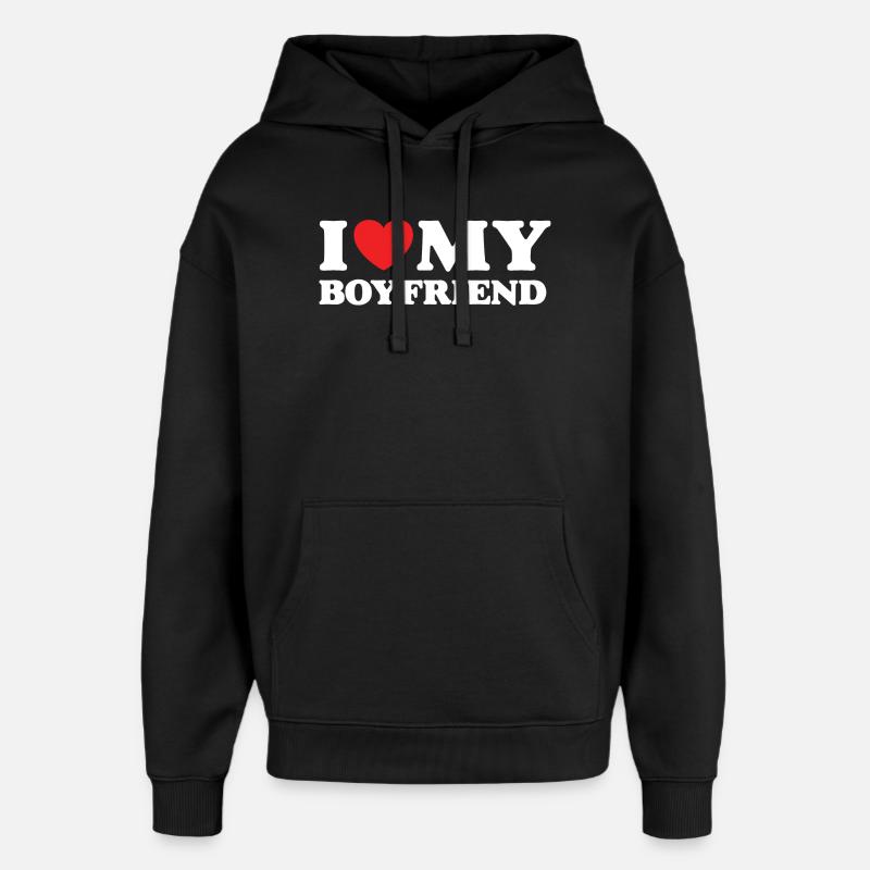 J’aime mon petit ami - Sweat à capuche unisexe Stanley/Stella Oversized - noir