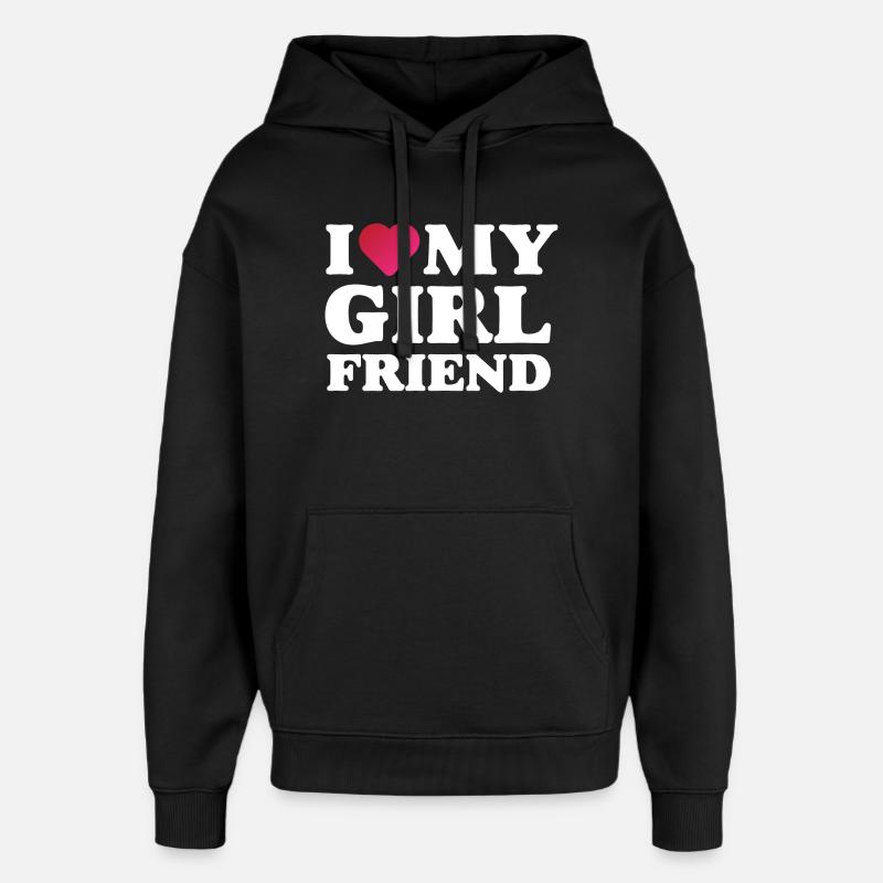 J’aime ma petite amie - Sweat à capuche unisexe Stanley/Stella Oversized - noir