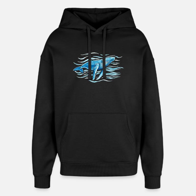 Buckelwal - Oversized Unisex Hoodie von Stanley/Stella - Schwarz